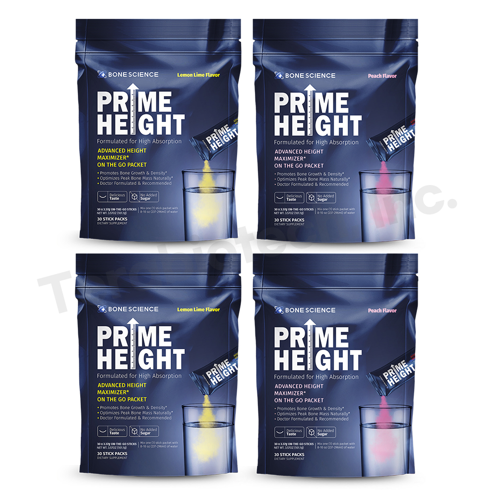 미국 본사이언스 프라임하이트 파우더 성장기 영양제품 4팩 4개월분 세트 PRIME HEIGHT